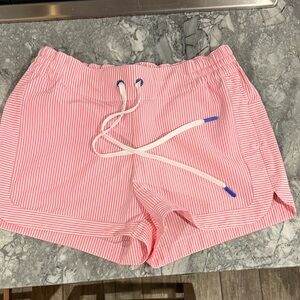 Vineyard Vines Pink and White Striped Athletic Shorts